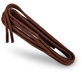 Kaps Cordones Redondos Encerados, Cordones de 100% algodón natural, Cordones Elegantes para Zapatos de Vestir y de Diario, Hecho en Europa (75 cm - 4 a 5 pares de ojales / 76 - Marrón)