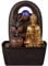 Fontaine Bouddha Bhava – Fontaine d’Intérieur Bouddha Amovible – Cadeaux - Objet Déco Zen Bouddhisme - Fontaine de Table Lumière LED – Circuit fermé – Marron et Dorée – H 26cm – Zen’Light