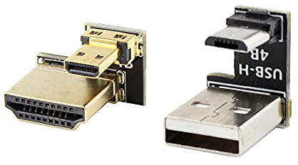ELECROW HDMI-Compatible Adapter & Micro USB to USB A Adapter (180 Degree Angle, Male to Male) Kit