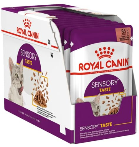 ROYAL CANIN Sensory Taste | 12 x 85 g | Nourriture Humide pour Chats Adultes | pour stimuler Le Sens du goût | Soutien de la santé urinaire | Morceaux en Sauce