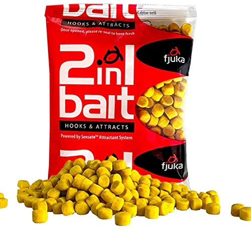 Fjuka 2in1 FatBoys - 10mm Hook Bait. The soft feed pellet & attractant (yellow)