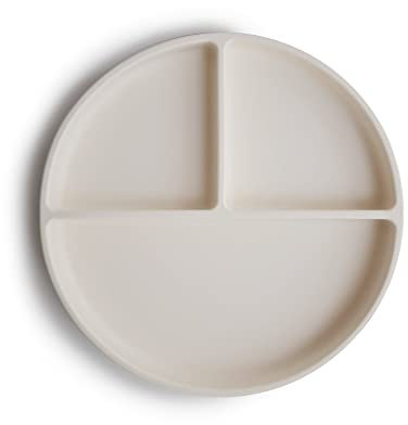 mushie Platos de Silicona para Niños | con Ventosa Antideslizante | Accesorios de Aprendizaje para Bebés y Niños Pequeños | Sin BPA | Resistente al Lavavajillas y al Microondas | Ivory