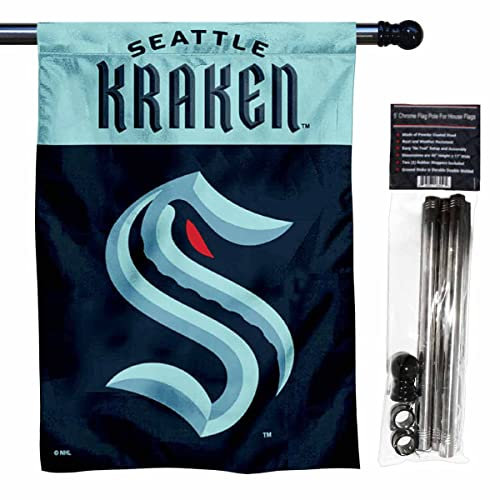 WinCraft Kraken Banner Haus Flagge und 152 cm Fahnenmast Set
