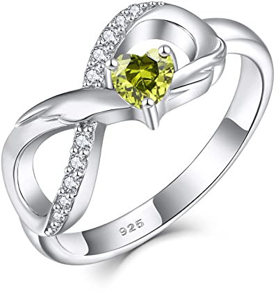 Starchenie Unendlichkeit Ring 925 Sterling Silber Herz Geburtsstein flügel Verlobungsring für Damen
