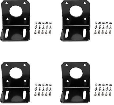 iYueMps 4 Stück 42mm Schrittmotor Halterung Nema 17 Schrittmotorhalter L-förmiger fester Sitz aus legiertem Stahl mit Schrauben und Muttern für CNC 3D Drucker DIY
