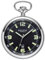 Regent Herren Taschenuhr Edelstahl 50 MM Quarz Schwarzes Zifferblatt Arabische Zahlen Datum P-742