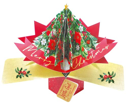 Baby Girl's 1st Christmas Card 3D Xmas Tree Pop Up Christmas Card Xmas Cards POP066X34