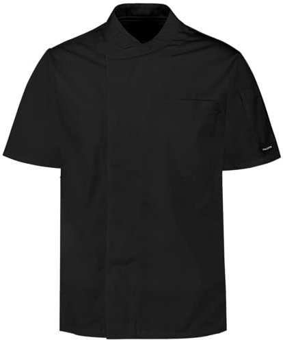 PALLTEX KOTO SS 100% Baumwolle Kochjacke Unisex Kochjacke Damen Kochjacke Herren Kochkleidung Professional Chef Uniform Kurzarm (Schwarz, 3XL)