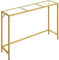 MAHANCRIS Konsolentisch, Sofatisch aus gehärtetem Glas, Moderner Offener Eingangstisch, Sofatisch mit Goldenem Metallgestell, einfach zu montieren, für Eingangsbereich, Wohnzimmer, Gold ACTJ101B01