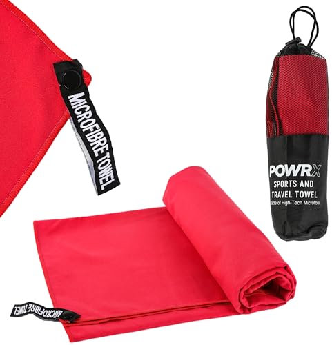 POWRX Microfaser Handtuch - kompakt & leicht - saugfähig & schnelltrocknend - einfach aufzuhängen & zu verpacken - Top Materialqualität & pflegeleicht Micro Fiber Towel - 152x76cm - Rosa