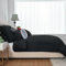Soifox Winter Flanell bettwäsche 155x220 - Schwarz Flauschige und warme Cashmere Touch Bettbezug + Kissenbezug 80x80 cm mit Reißverschluss