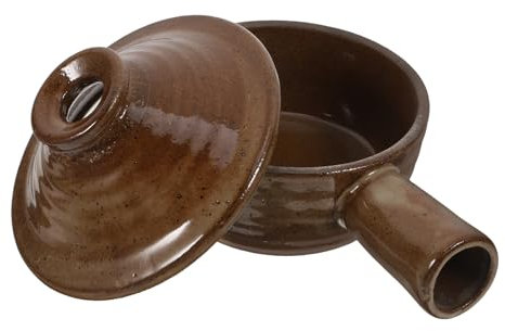 1pc Kasserolle Topf Eintopf Herd Backform Kleine Keramik Schüssel Mini Tart Pfannen zum Backen Ton Werkzeuge Mikrowelle Suppe Schüssel mit Deckel Topf mit Griff Haushalt Küchengeschirr Suppe Topf F
