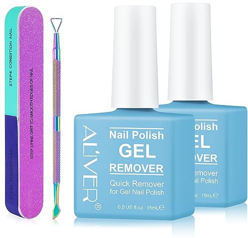 Gel Nagellackentferner, Shellac Entferner 2 Stück, Abziehen In 3-6 Minuten, Perfekt für Shellac, UV Nagellack, Acrylnägel, Tu den Nägeln nicht weh, zusätzliches Zubehör