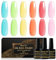 Shining She Smalto Semipermanente Trasparente,6 Colori Jelly Neon Blu Verde Giallo Rosa Rosso Smalto Semipermanente Unghie Arancia Soak Off UV LED French Manicure Arte Nail DIY,8ML