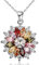 VONSSY Collana con ciondolo colorato in oro rosa 5A con zirconi cubici Boho Boho Crystal Statement Collana maglione catena multi gemma granato ametista Morganite (SF-Platino-NKS)