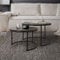 ML-Design Couchtisch 2er Set rund Ø59x40cm/Ø74x48cm, Eiche-dunkel MDF-Platte, Schwarze Metallrahmen, Beistelltisch-Set, Satztische in 2 Größen, 2 teilig Wohnzimmertische, Sofatische Kaffeetische Set