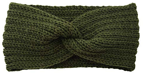 Winter Häkelarbeit Stirnband Mädchen Frauen Haarband Verdicken Stirnbänder Kopfband Haarband Ohrenwärmer Headwrap für Einkaufen Skifahren Laufen,Grün B