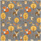 VmG-Store 1m Baumwollstoff zum Nähen 100% Baumwolle Nähstoff KEINE Meterware Kinderstoff Patchwork DIY Basteln Quilten Handwerken Patchwork DIY Basteln Quilten Handwerken (Tiere im Wald Grau Bc017)