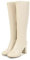 ticticlily Donna Stivali Alti di Pelle con Tacco Plateau Biker Stivaletti Invernali A Beige 36 EU