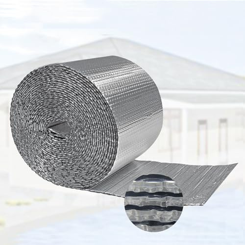 Reflecteur Radiateur Isolation Aluminium Film Thermique Radiateur Isolation Porte de Garage Isolant Thermique Mur Rouleau Isolant Thermique Aluminium(Size:1x15m)
