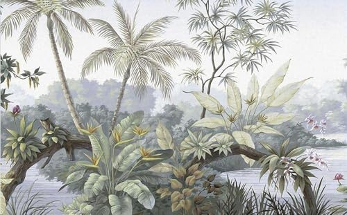 Papel Pintado Retro De La Selva Tropical Mural Papel Tapiz 3D Moderno Fotomurales -326404 430x300cm