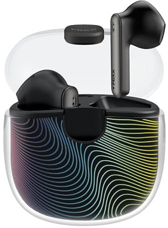 Mixx ColourChroma 2 True Wireless Earbuds, Bluetooth Wireless Earphones, In-Ear Headphones,18 Hours Playtime with RGB Charging Case, Hands-Free Calling & Voice Assistant Activation