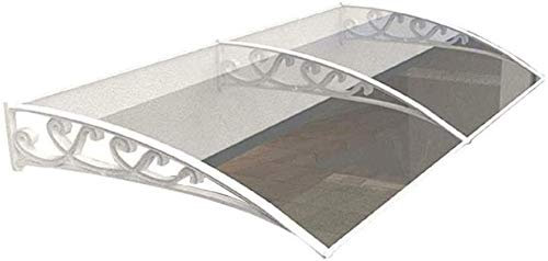 Unsichtbares Vordach für die Vordertür, Außenmarkise, einfach zu montierende Fenster-Regenschutzabdeckung aus Polycarbonat, wetteZCHest und UV-Schutz, verdickte Aluminiumhalterung (Farbe: Schwarze