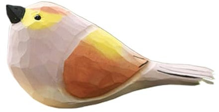 Monozoz Rotkehlchen-Figur, handbemalte Vogelstatue aus Holz, Heimdekoration, Akzente, Skulpturen, Ornamente, kleine Holzstatuen für Regal, Tischdekoration