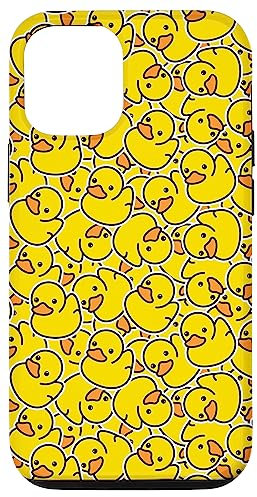 iPhone 12/12 Pro Cute Yellow Rubber Duckie Duck Lover Pattern Case Case