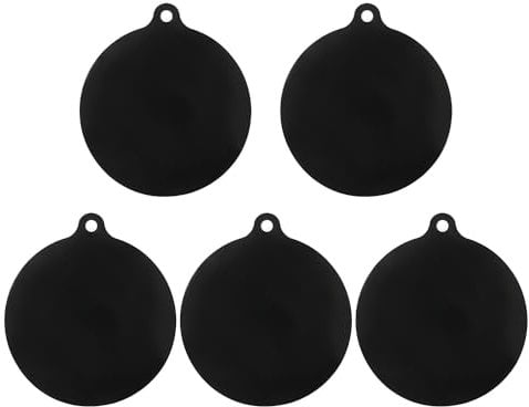 5 tappetini in silicone nero per fornelli a induzione, tappetini protettivi per fornelli a induzione, tappetini antiscivolo in silicone, resistenti al calore, tappetini rotondi in silicone, forniture