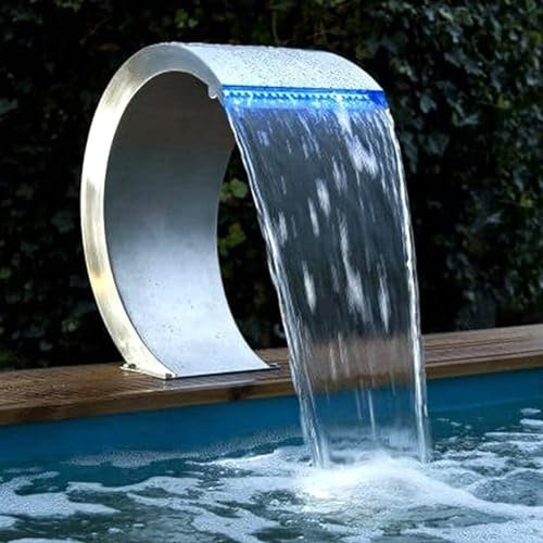 DWSSX Fontaines de Piscine de Cascade de Jardin fontaines de Cascade de Piscine d'acier Inoxydable for Le Jardin de piscines creusées (Size : 65cm*30cm)