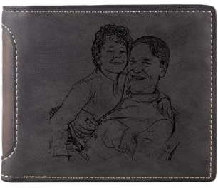 Personalisierte Herren Geldbörse Mit Foto 2-5Namen Gravur Vater Ehemann Individuell Männer Brieftasche Gestaltbar Geldtasche Praktische Fächer Für Karten