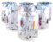 MurArt Bicchieri di Murano Set da 6 bicchieri da 300ml Collezione Tower in vetro soffiato a mano in lavorazione artigianale Made in Italy (Bianco, Bicchiere 6pz)