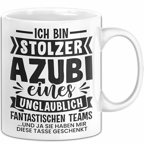 Azubi Tasse Geschenk Bester Azubi Auzubildender Und Ja Sie Haben Mir Diese Tasse Gekauft Geburtstag Kaffee-Becher (Weiß)
