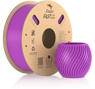 Creality Ender Fast PLA Filament 1.75mm, 3D Drucker Filament High Speed bis zu 300mm/s, recycelbare Pappspule, Fit die meisten FDM 3D Drucker bis 1kg (2.2lb) Lila