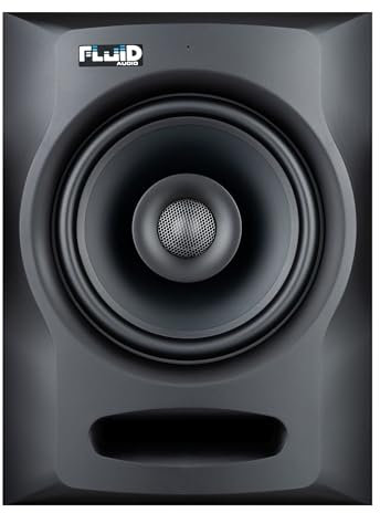Fluid Audio FX80 V2 Monitor de Estudio (Altavoz coaxial de 8 Pulgadas, 40 W RMS, Sistema de 2 vías, tecnología Avanzada de guía de Ondas, monitorización de Audio Profesional, por Pares), Negro