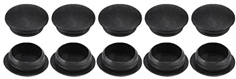 DTGN 12mm x 15.5mm x 7mm (Dia. x Kappe Dia. x H) Schraubenloch-Abdeckungen - 50er Pack - Gut für Möbel Schrank Kleiderschrank - Kunststoffbefestigungsloch-Kappen - Schwarz