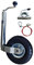 KATSU Stützrad Anhänger 48mm mit 10 Luftgummi Reifen mit Klemme und 1m Edelstahlkabel für Auto Anhänger Wohnwagen Kupplungen, aus Verzinktem Stahl