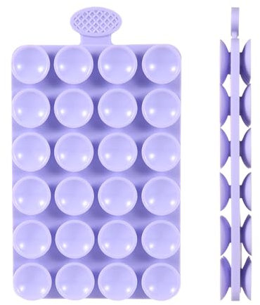 Silicone Bifacciale Supporto per Telefono a Ventosa, Diametro 1,4cm Ventosa per Cellulare Mani Libere Porta Cellulare Auto per Dispositivi Mobili Vetro a Specchio (Viola)