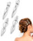 QLEUIFT 4 pcs Silber Welle Metall Haarspangen Damen Alligator Haarspangen Mädchen Haarklammer Pony Haarspange Klein Haarclips Haarnadeln Haarschmuck Accessoires Hair Clip