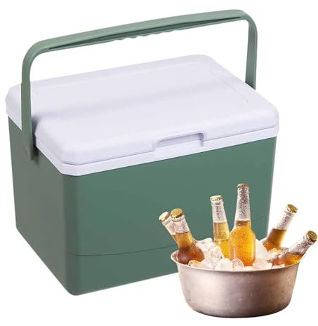 Heladera de hielo de viaje, multifuncional, 5 L, resistente, con aislamiento de retención, caja de hielo versátil para camping, picnic, 11,02 x 8,46 x 7,68 pulgadas