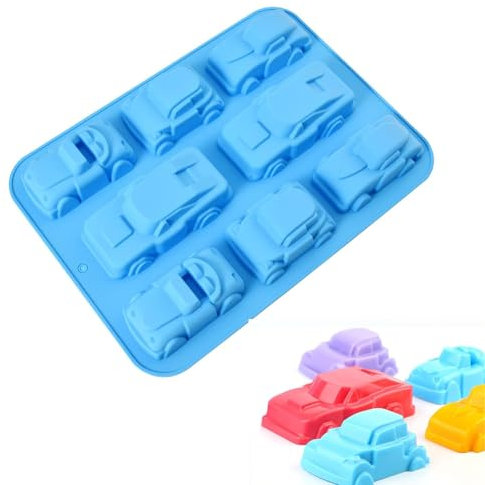 gvivej Backform für Auto Schokolade, 3D Karikatur Auto Silikonform, Auto Form Silikonform, Silikonbackform für Muffins, Cupcakes, Kuchen, Pudding, Eiswürfel und Gelee