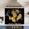 Toughened 6mm Glass Kitchen Splashback 90 x 75cm Lemon Splash - Polished Edge Heat Resistant Back Splash for Cookers Hob