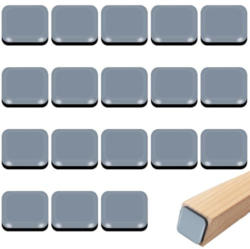 URHRHU Möbelgleiter 18 Stück Teflongleiter Selbstklebende Möbelschieber, Gleiter Teflon Teppichgleiter für Schwere Möbel Sessel Stuhlbeine (Quadrat, 20 x 20 mm)