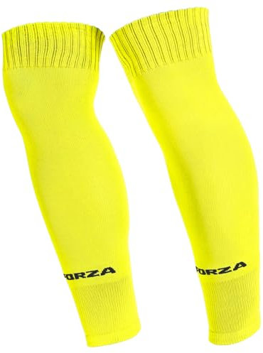 FORZA Goalkeeper Pre-Cut Socks | Ultimate Comfort Football Socks for Optimal Performance - Available in 3 Sizes and 4 Colours (L/XL (UK 8-12), Fluro Yellow)