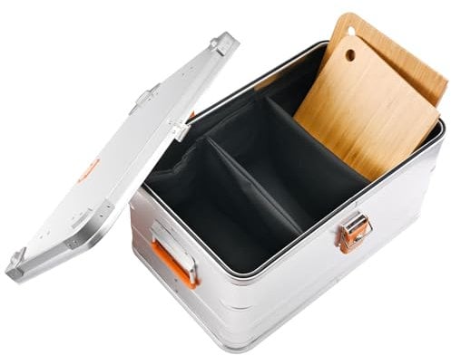 ALUBOX Campingbox 47 Liter Alubox 59,5 x 39 x 29 cm inkl. Schneidebretter
