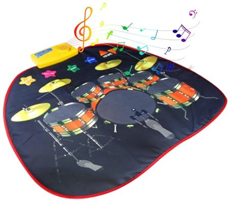 tapete musical para niños, tapete para tocar tambores, Tapete de juego para tocar el tambor, Manta interactiva para tambor de suelo, tapete educativo para tambor de aprendizaje con volumen ajustable p