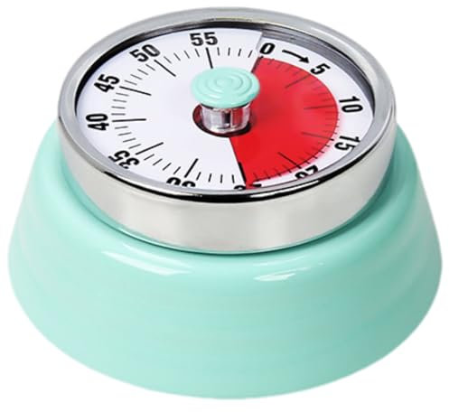 Tissting Visueller Timer, Magnetischer 60-Minuten Countdown Timer, Edelstahl und ABS, Manueller Küchentimer für Kochen, Studie, Arbeit, Kinder