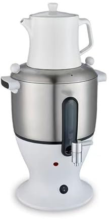 Electric Tea Maker, Stainless Steel Double Pot Kettle & Infuser, 1500W, 6L Samovar with Keep Warm Function for Traditional Russian and Turkish Tea