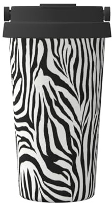Zebra Print Print Travel Mug Coffee Cup Thermal Leakproof, Insulated Stainless Steel Flask Hot Cold Drinks Cup